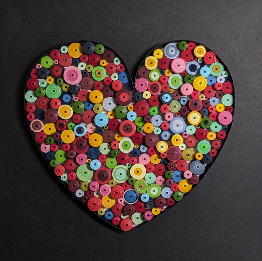 Multicolor Heart- 8x8 inch Wall Art (white frame)