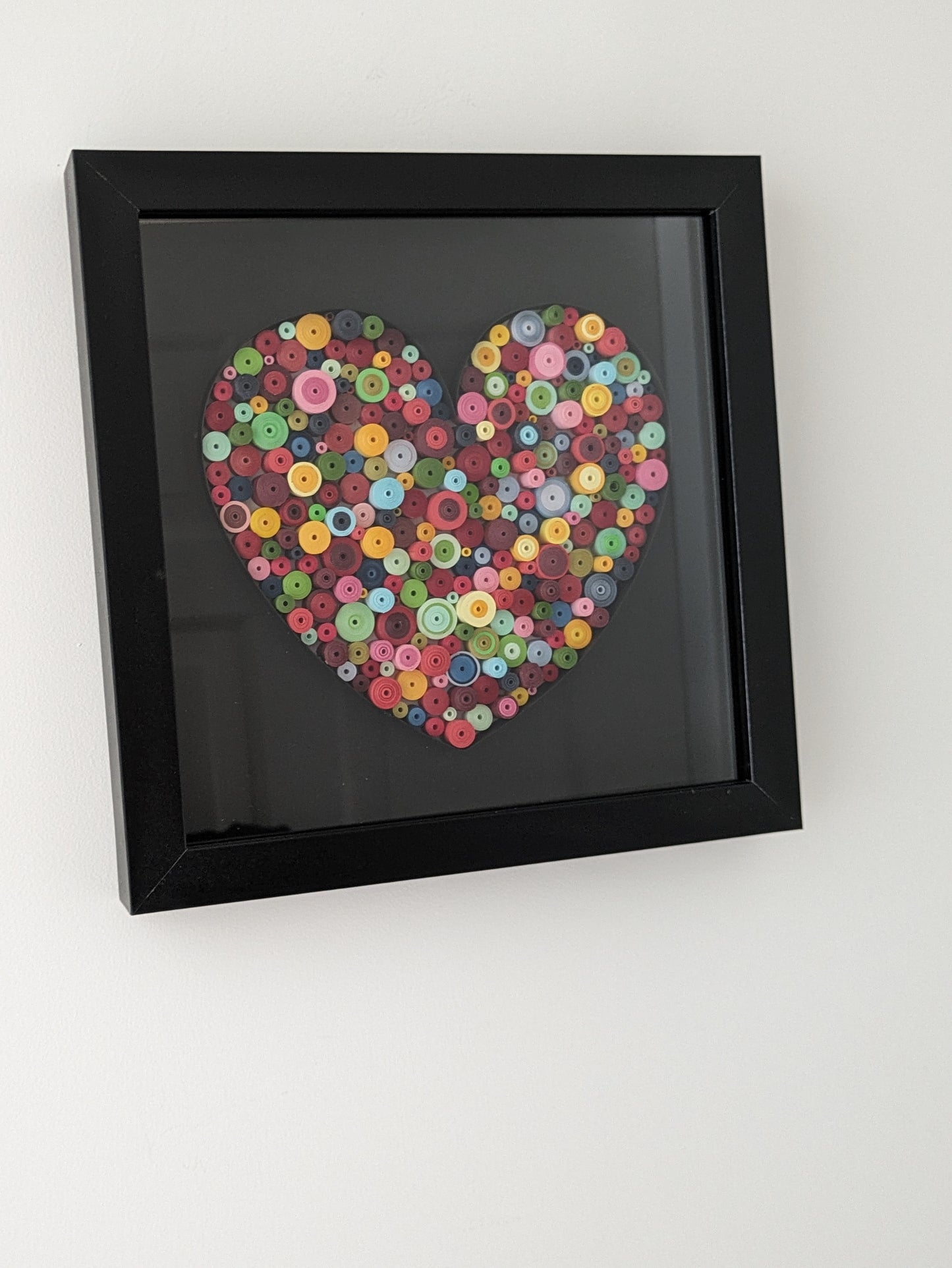 Multicolor Heart- 8x8 inch Wall Art (white frame)