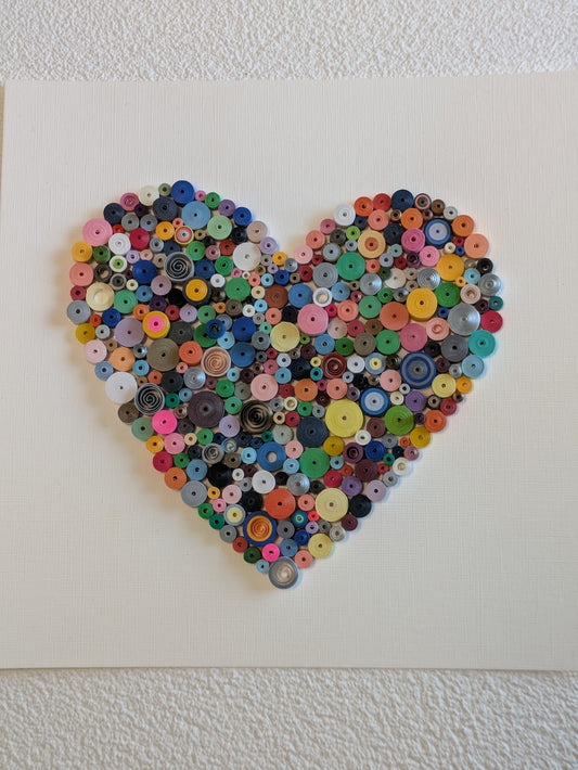 Multicolor Heart- 8x8 inch Wall Art (white background)