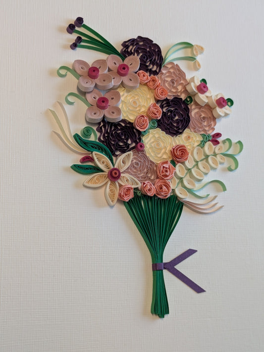 Flower Bouquet (white & purple) - 8x10 inch Wall Art