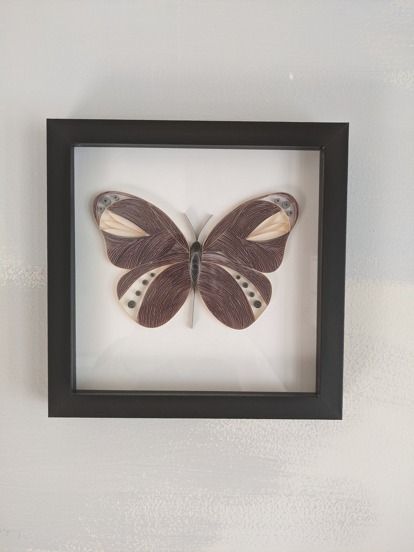 Lavender Butterfly - Handmade Paper Art - 8x8