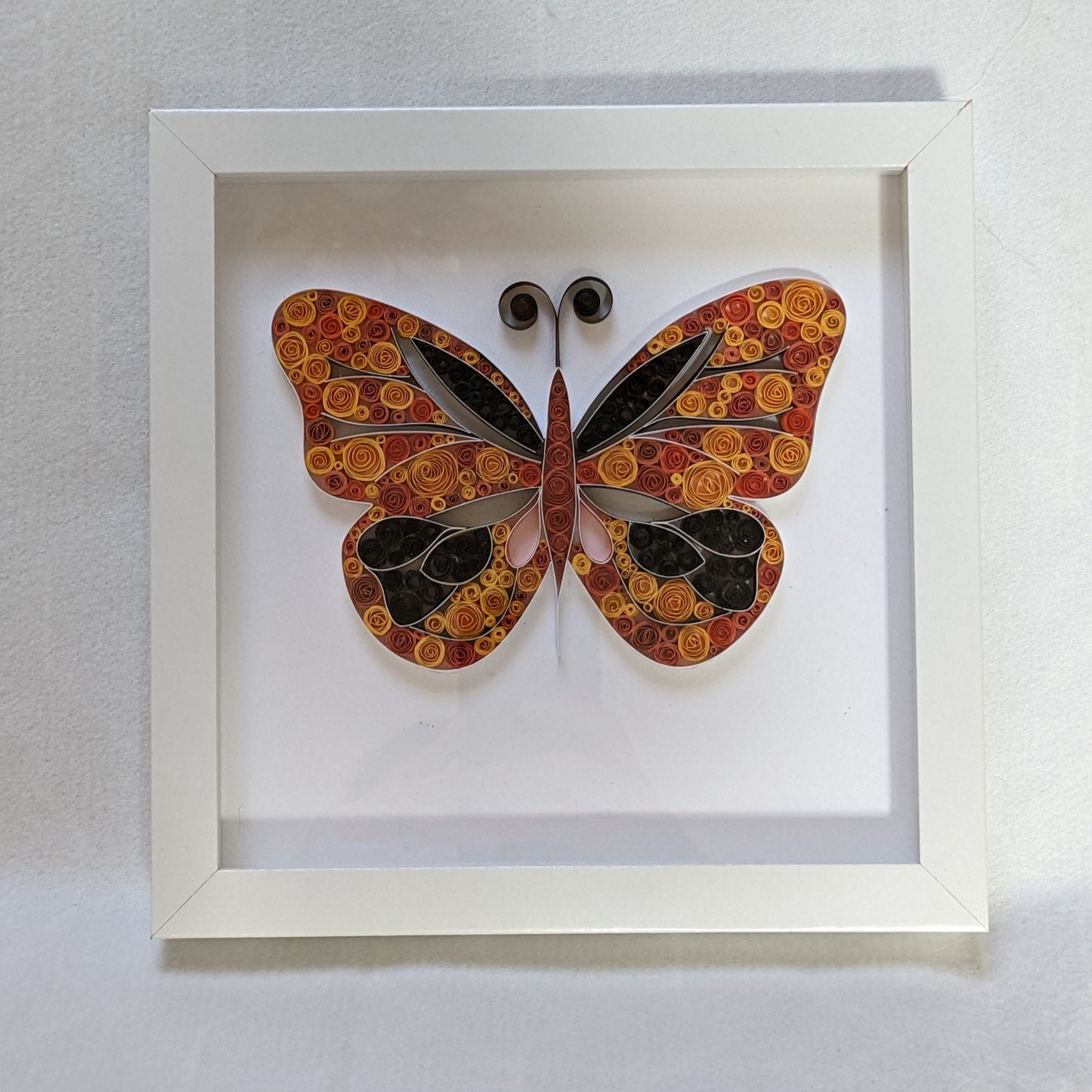 Orange Butterfly - Made to Order - Paper Art - 8x8